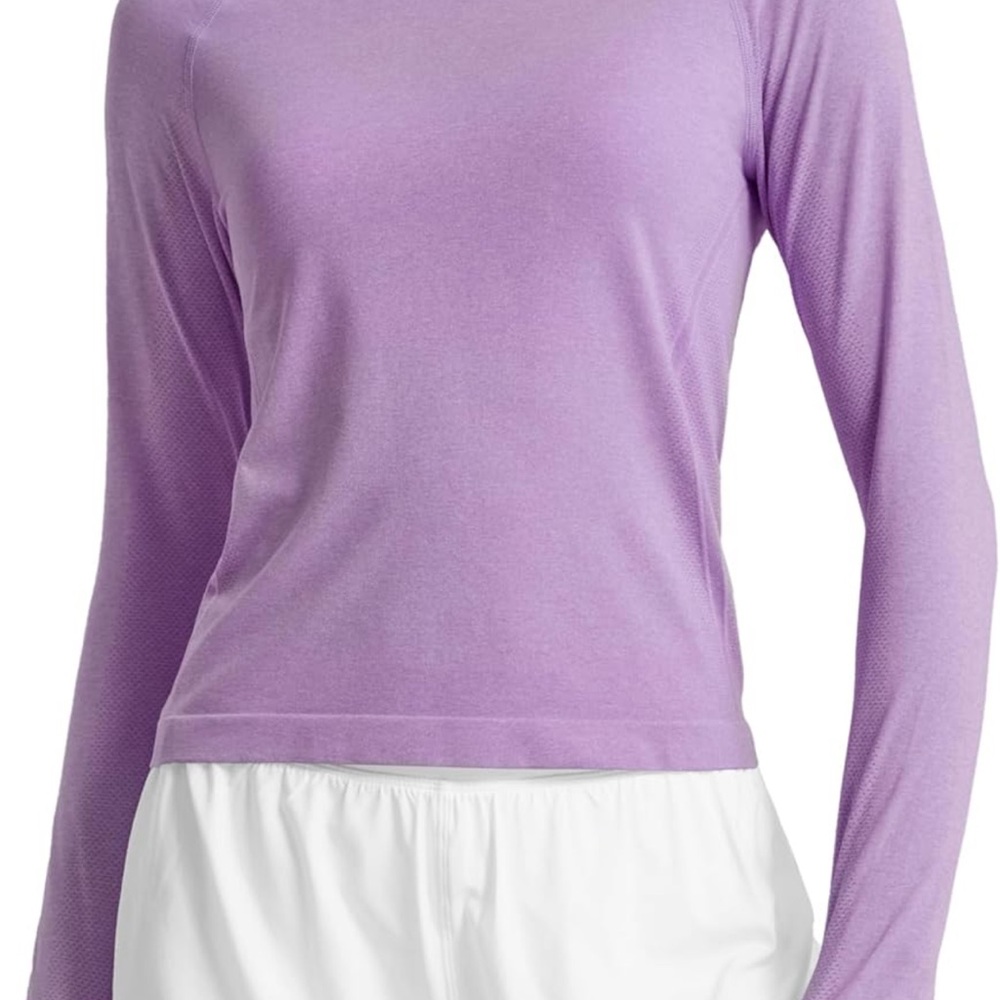 CRZ YOGA Lavender Long-Sleeve Crewneck Top